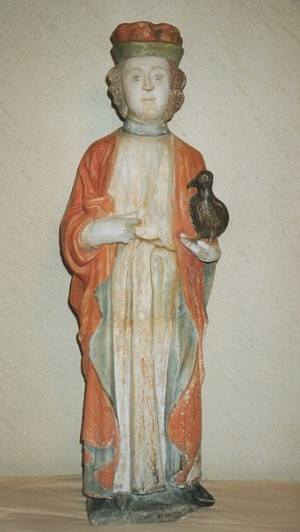 La statue du saint à l'intérieur de la chapelle Notre-Dame-de-Bermont.